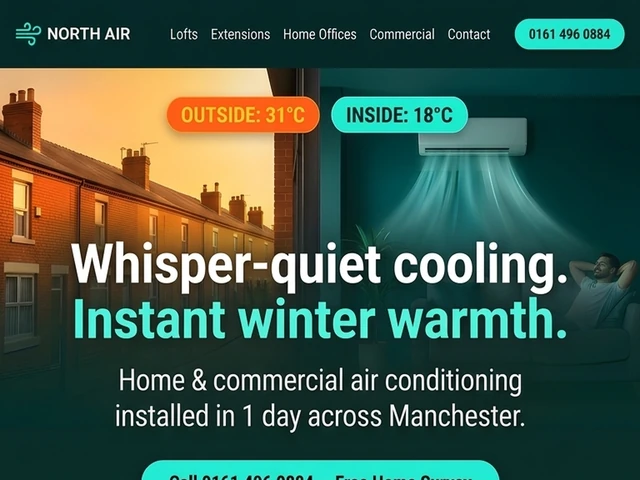 Sample website design for North Air, Manchester