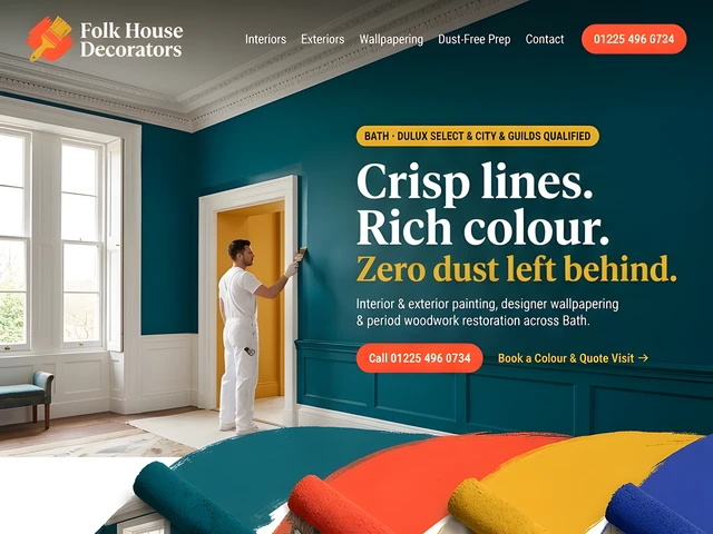 Sample website design for Folk House Decorators, Bath