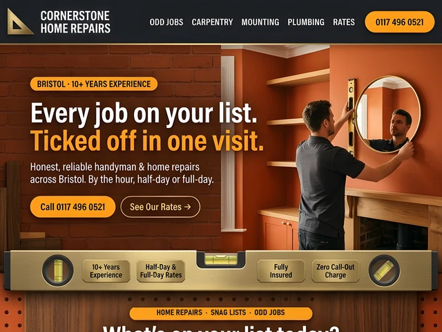 Sample website design for Cornerstone Home Repairs, Bristol