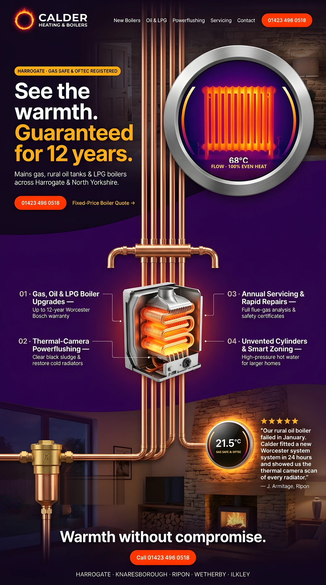 Sample Nordmark website for Calder Heating & Boilers, Harrogate